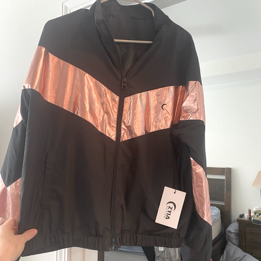 Zyia pink metallic light jacket size L